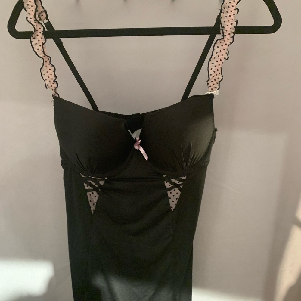 Elegant Black and Pink Women's Nightgown